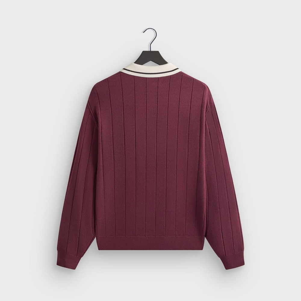 Kith Rugby Pullover Sweater in Essence (Maroon) Viscose Blend Satin Logo Size XL - Picture 3 of 8